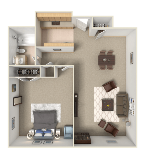 a floor plan of a 1 bedroom apartment at the crossings at white marsh